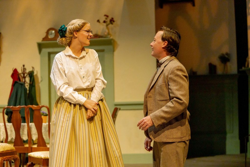 Husband and wife act in play "Little Women."