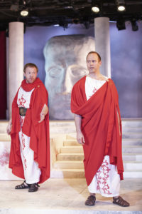 John Katawick as Cassius and Brent Vimtrup as Brutus in "Julius Caesar"
