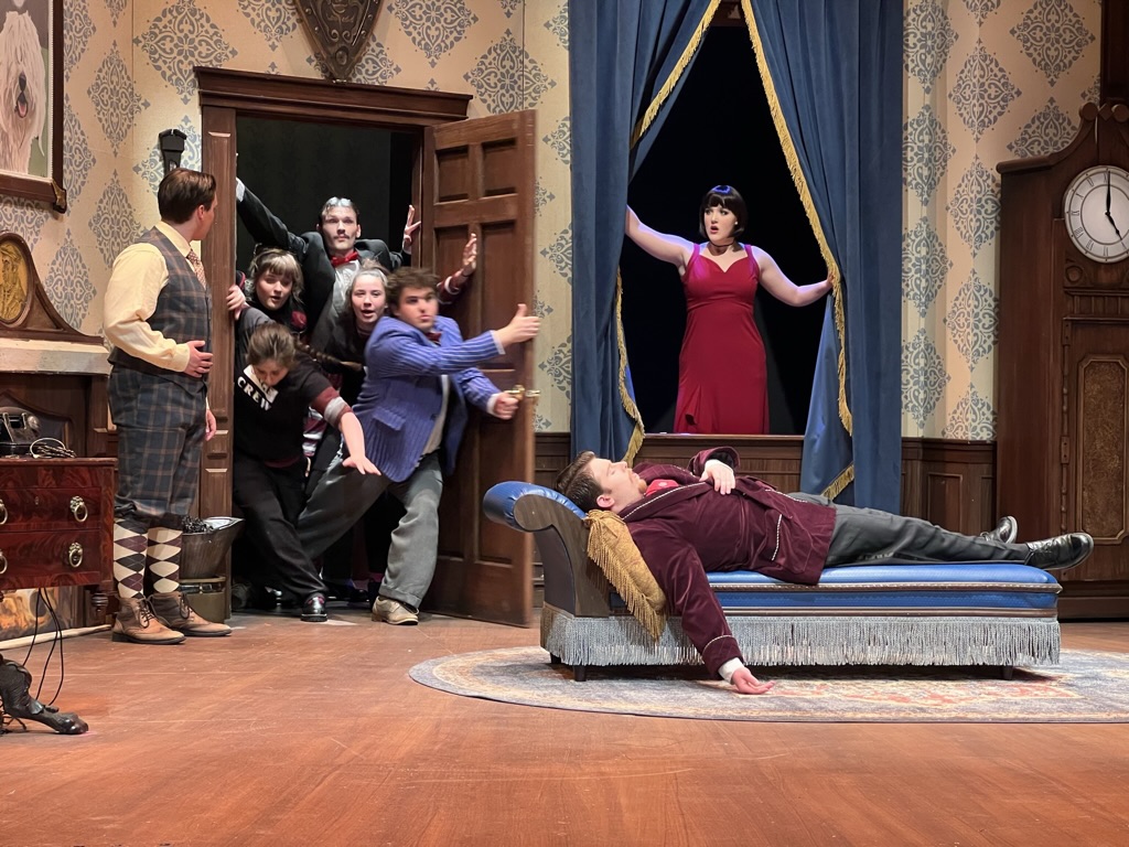 The Cast of "The Play That Goes Wrong" at Miami. 